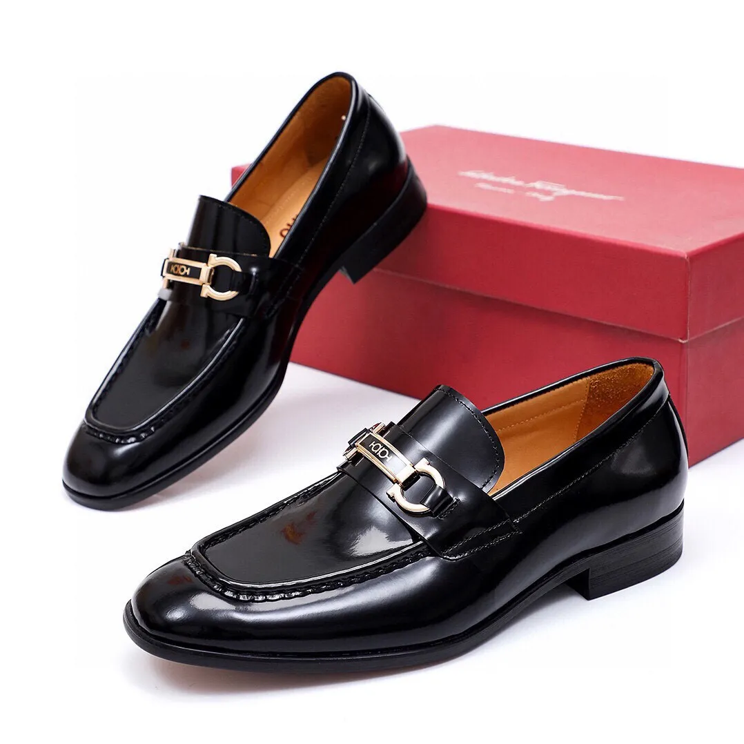 Men's Men's Shoes 💰540 💐[Ferragamo/Ferragamo] New 🐲Ferragamo* Ferragamo classic formal leather shoes! It is made of imported first-layer open-edge beaded cowhide leather upper + luxurious hardware buckle, and the inner layer is comfortable first-layer cowhide 🐂 leather lining! Original wear-resistant rubber outsole! Code number 38-44 (45🉑️customized)